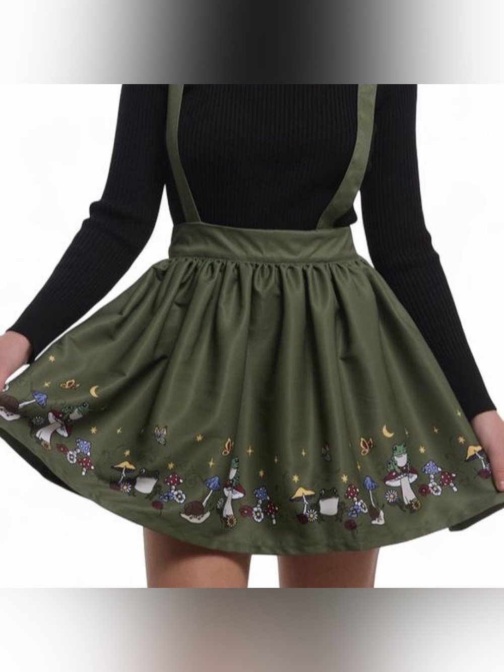 Thorn & Fable Frogs & Mushrooms Skirtall Size L BNWT